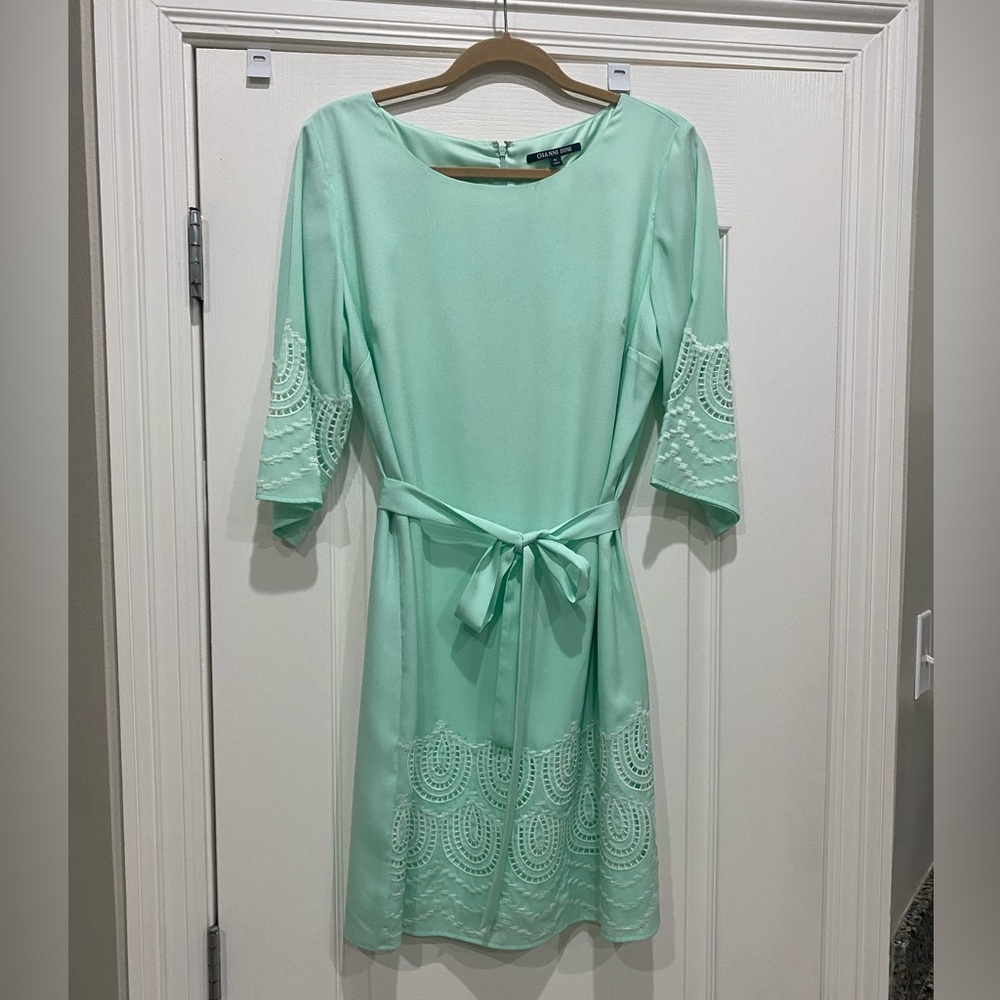 Gianni Bini chiffon mint green lined slip over dress Size M